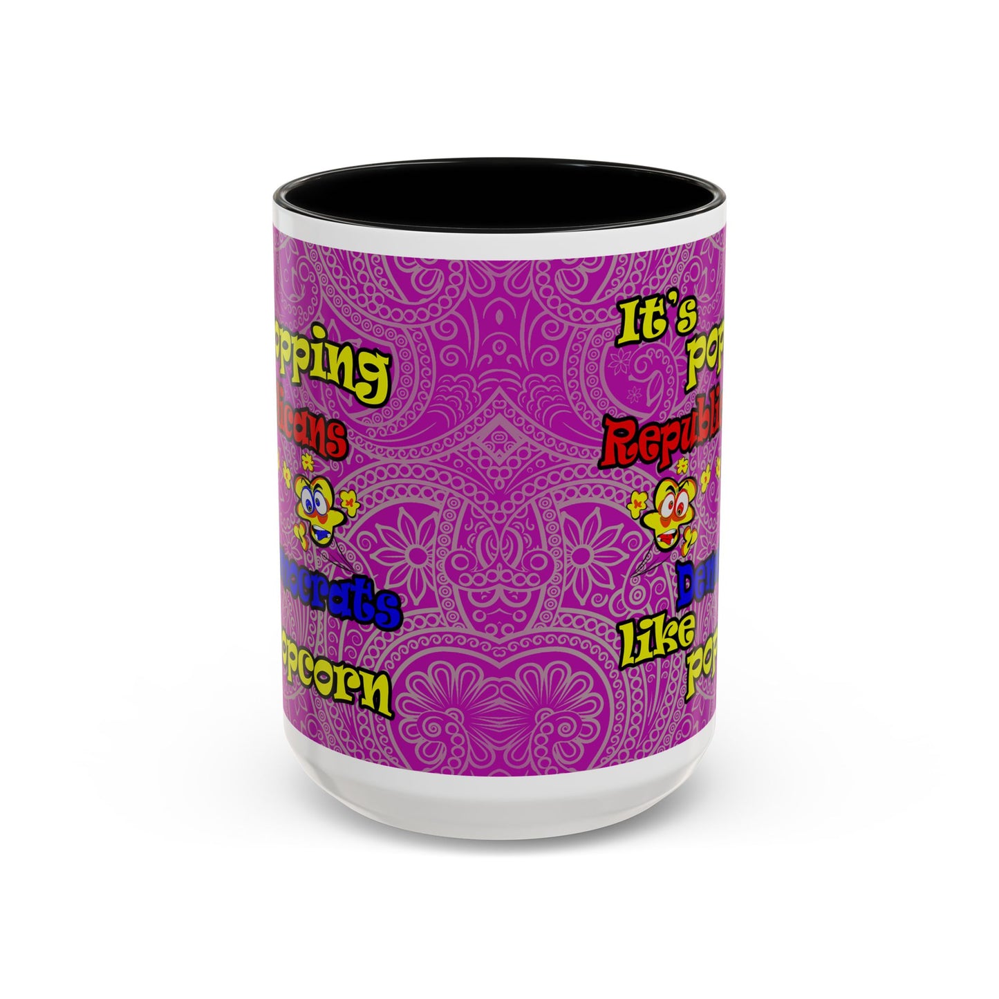 popping like popcorn - Accent Mug (pink swirl)
