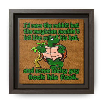 turtle race - framed canvas art (brown papyrus)