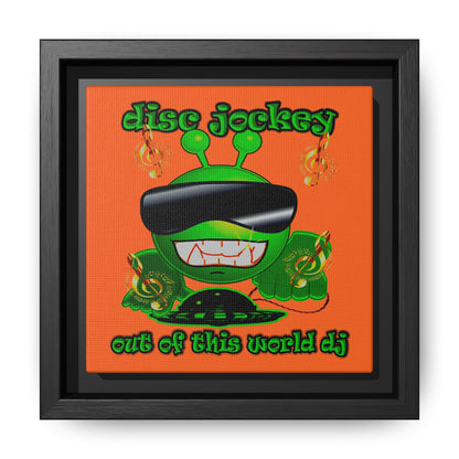 disc jockey - framed canvas art (orange)