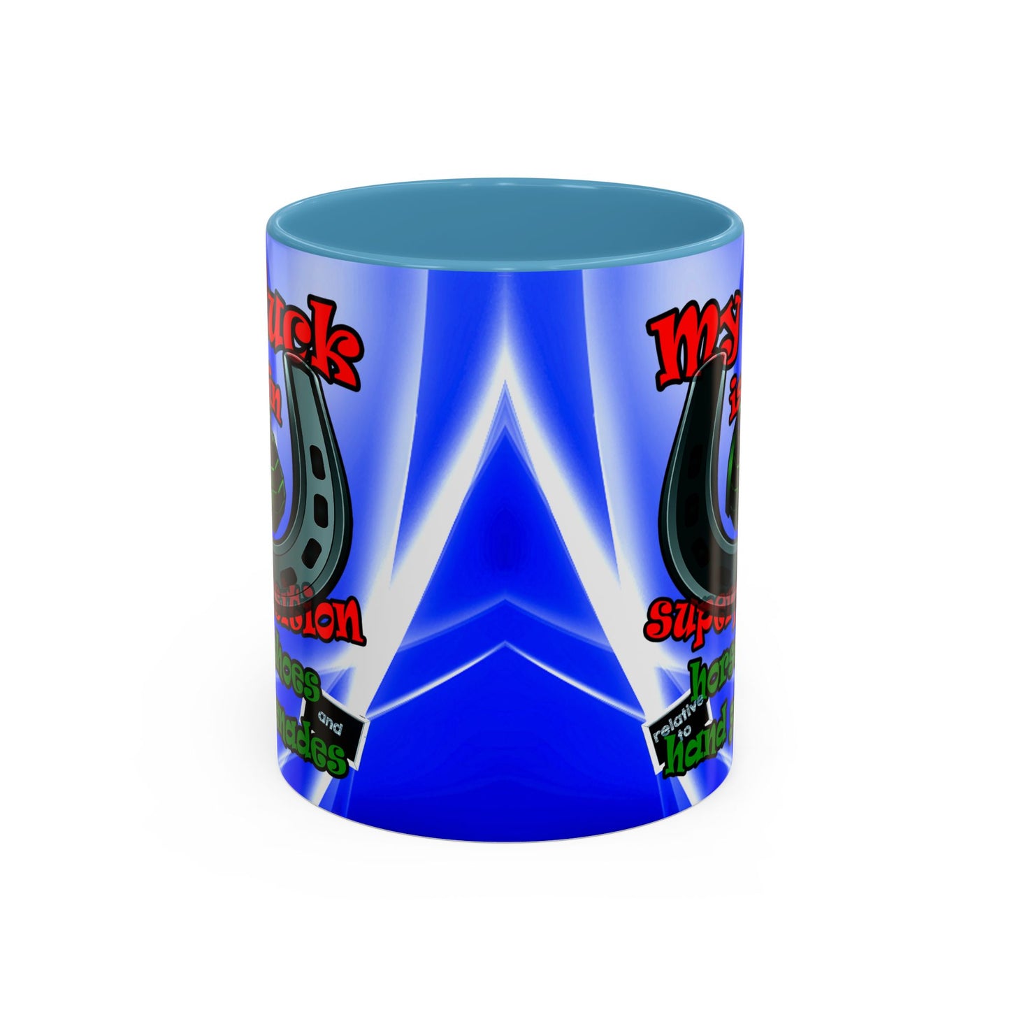 my luck - Accent Mug (blue-white wave)