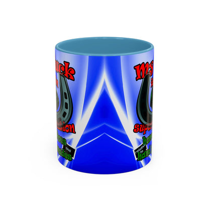 my luck - Accent Mug (blue-white wave)