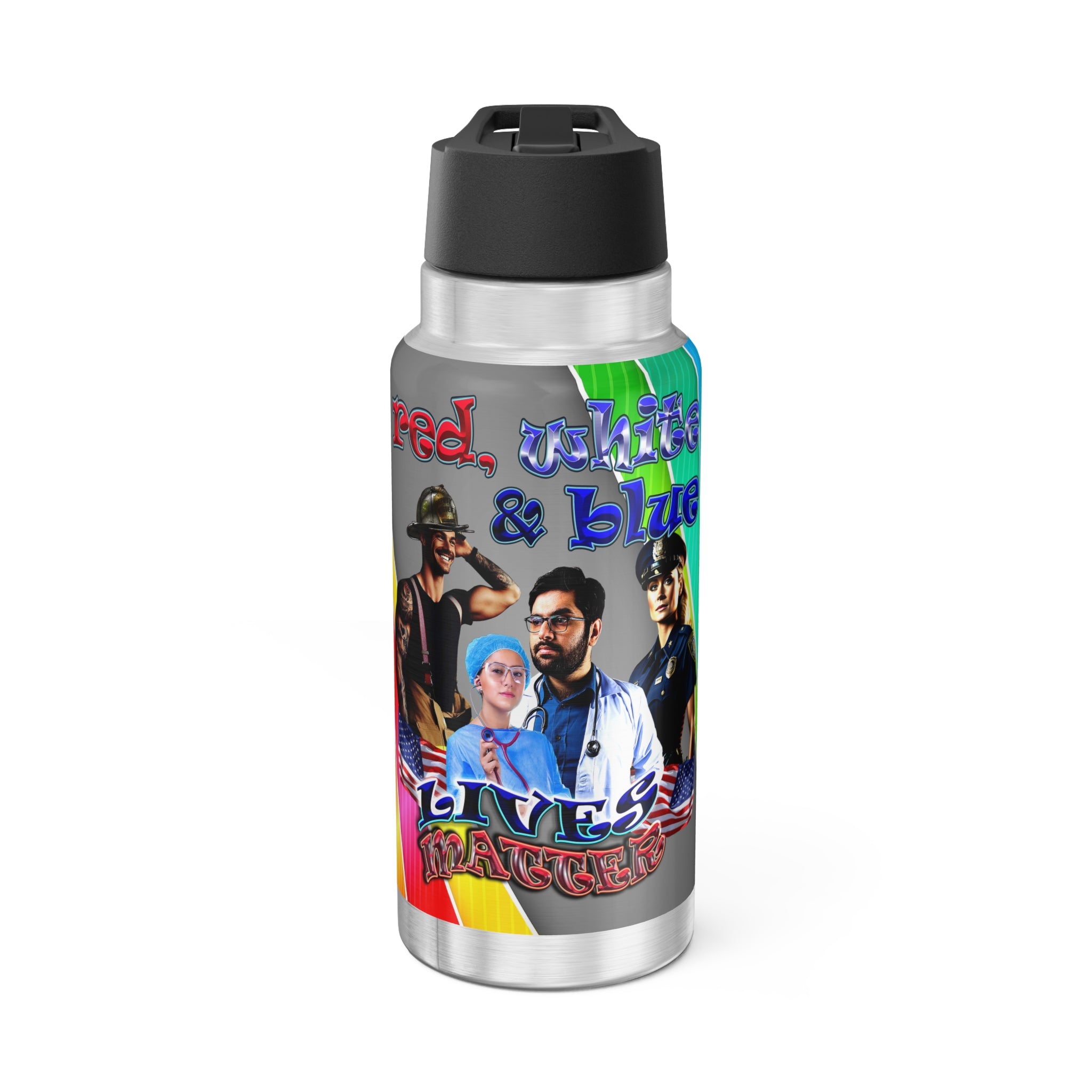 rw&b lives matter - Gator Tumbler, 32oz  (rainbow split)