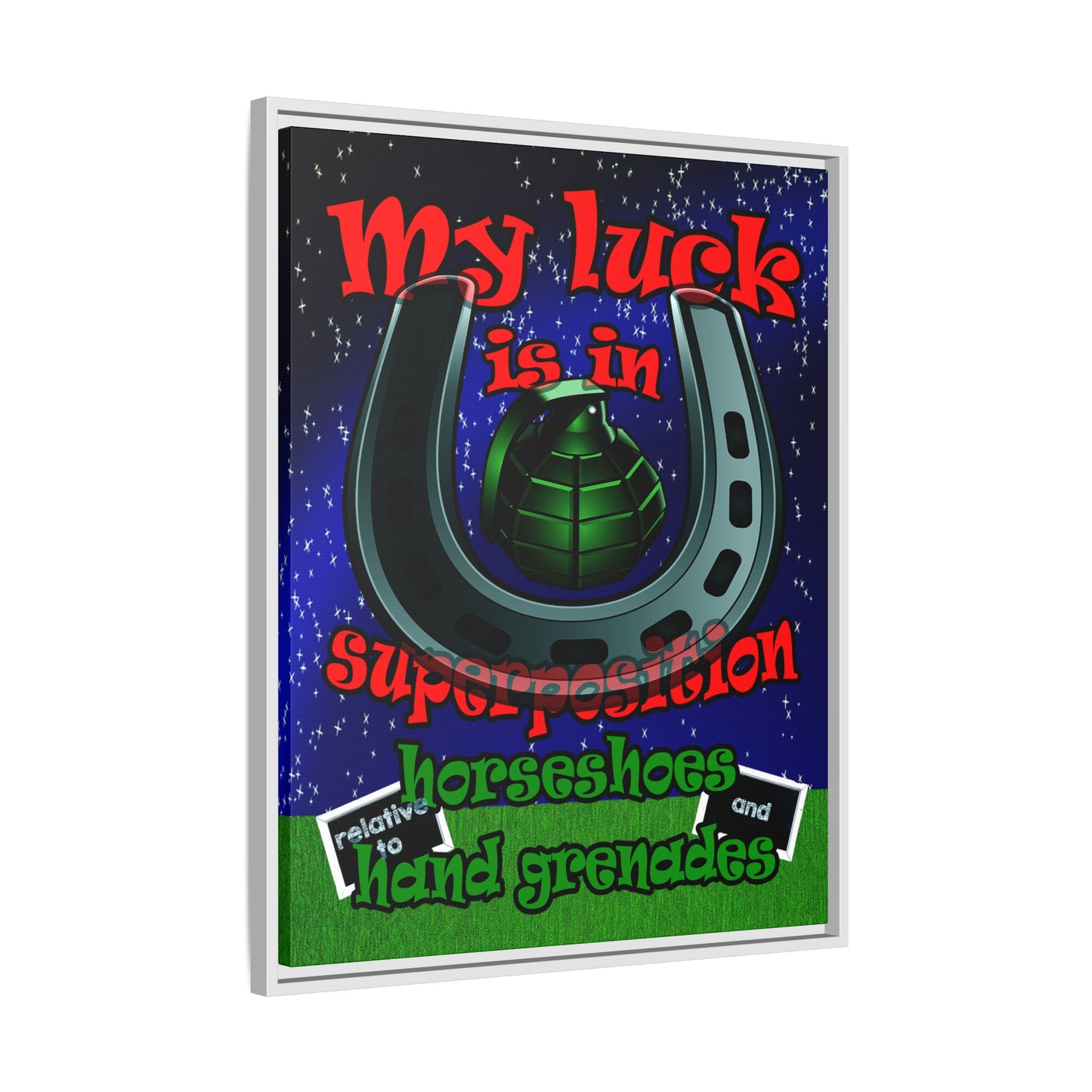 my luck - framed canvas art ('snoops' background)