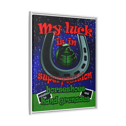my luck - framed canvas art ('snoops' background)