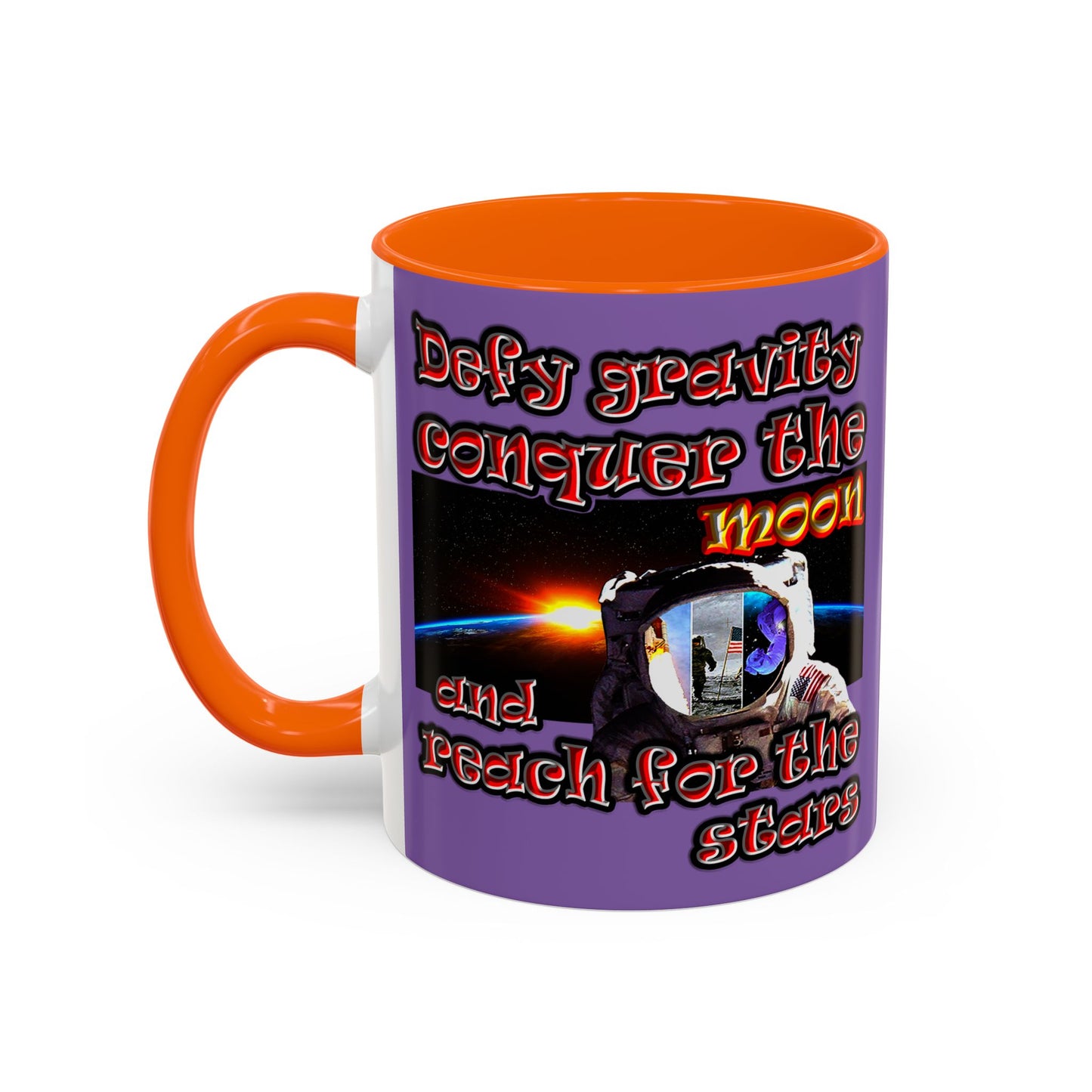 defy conquer reach - Accent Mug (light purple)