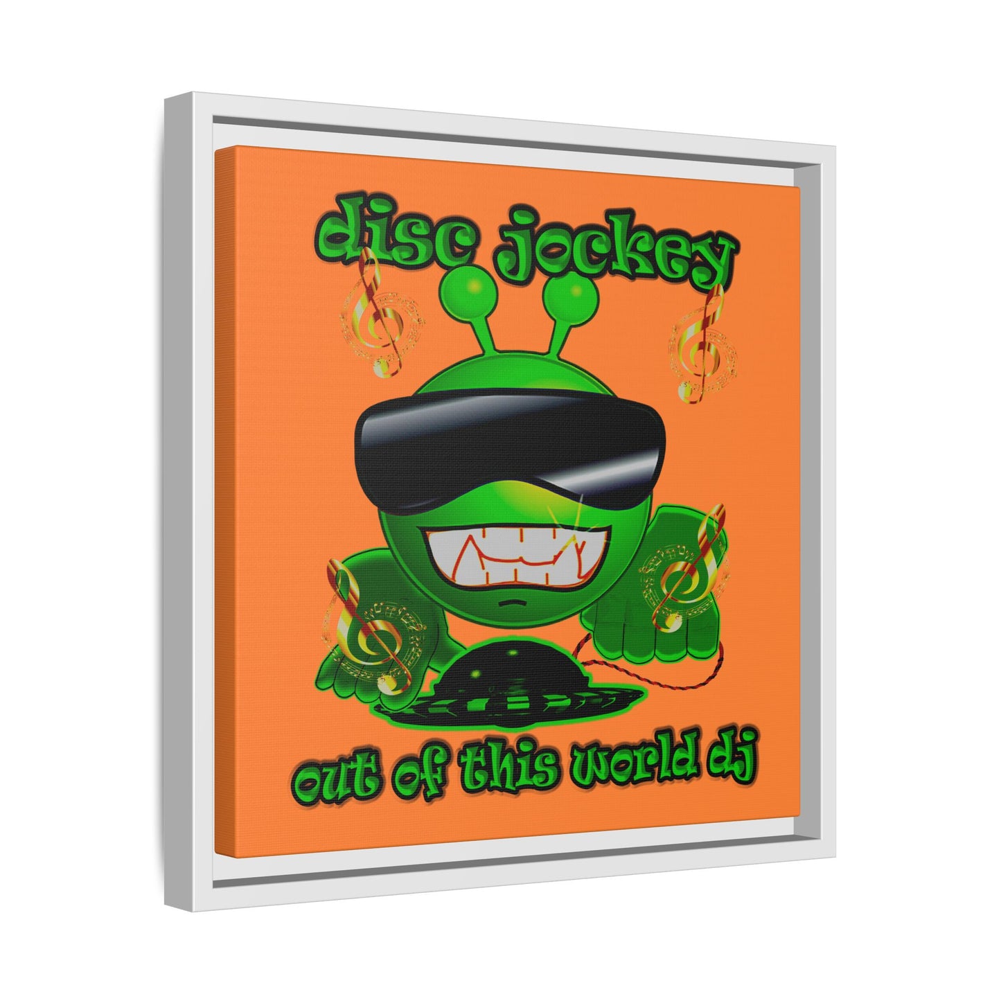 disc jockey - framed canvas art (crusta)