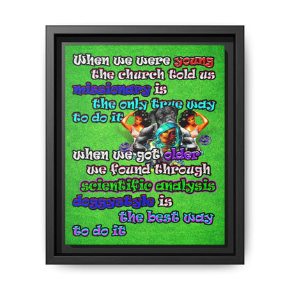 doggystyle - framed canvas art (green turf)