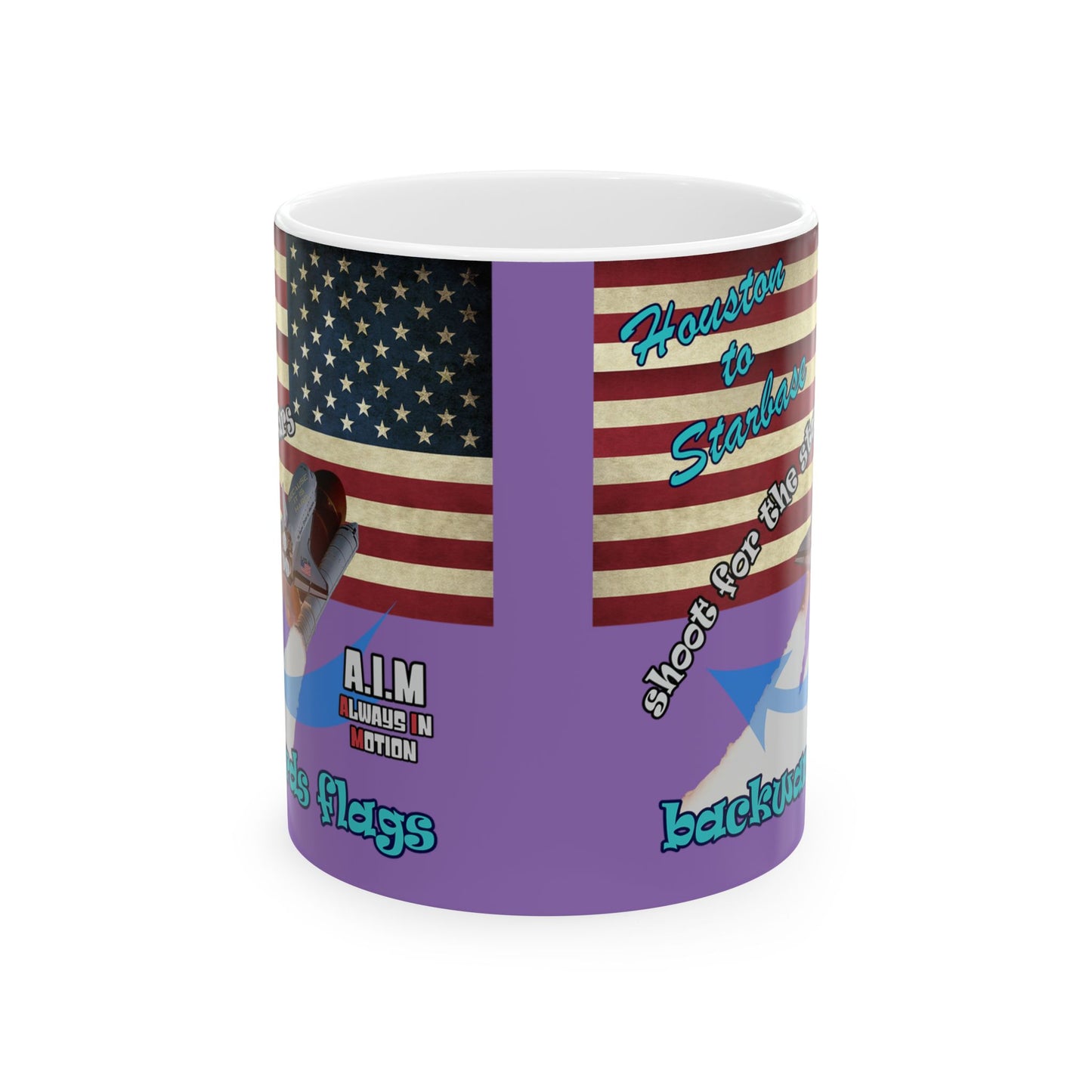 shoot for the stars - White Mug (light purple)