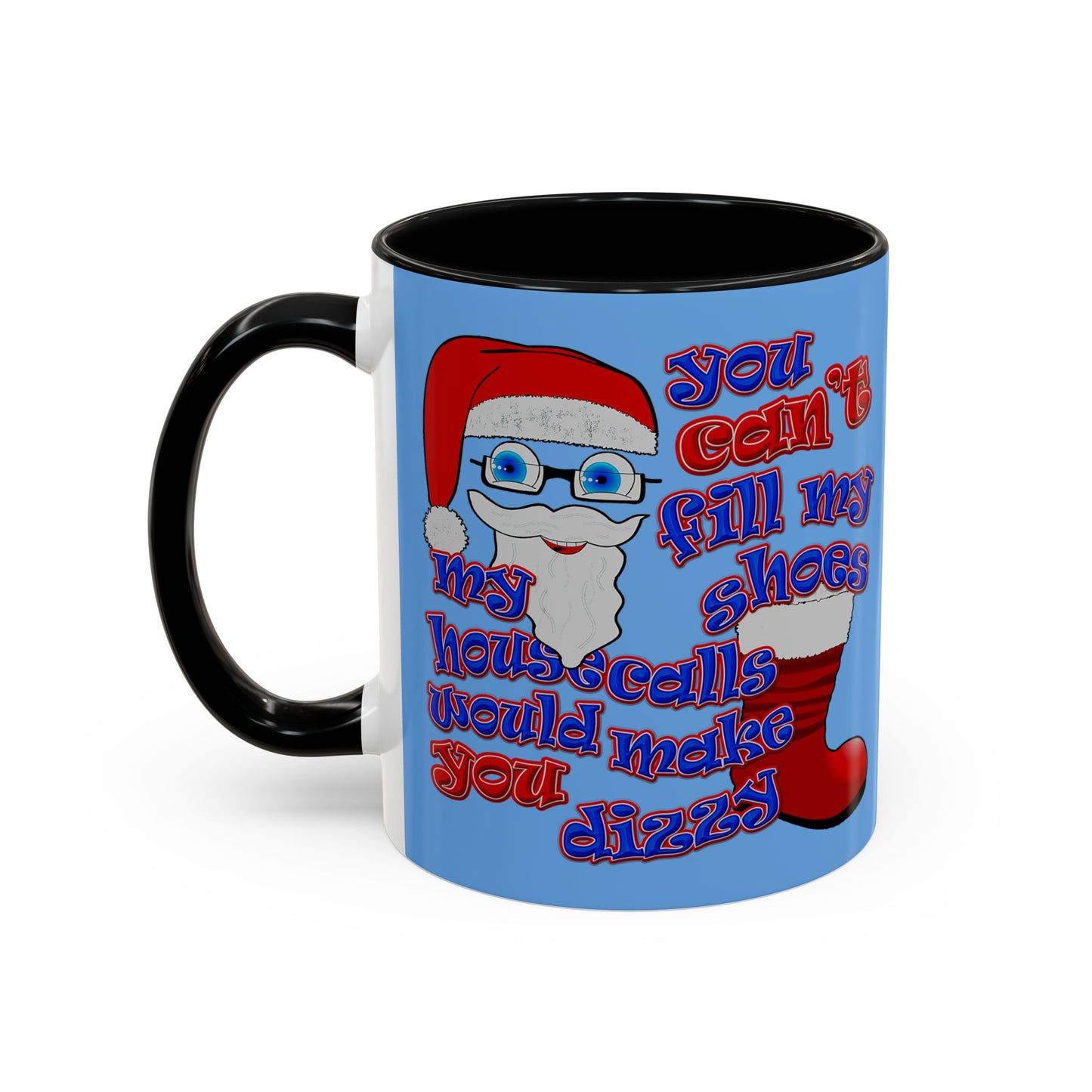 santa's shoes - Accent Mug (light blue)