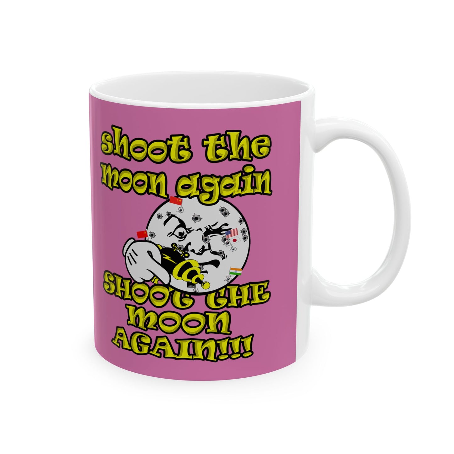 shoot the moon again - White Mug (light pink)