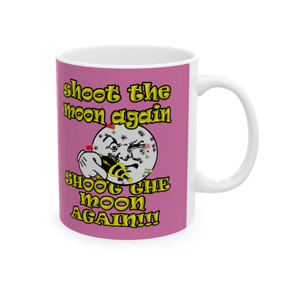 shoot the moon again - White Mug (light pink)