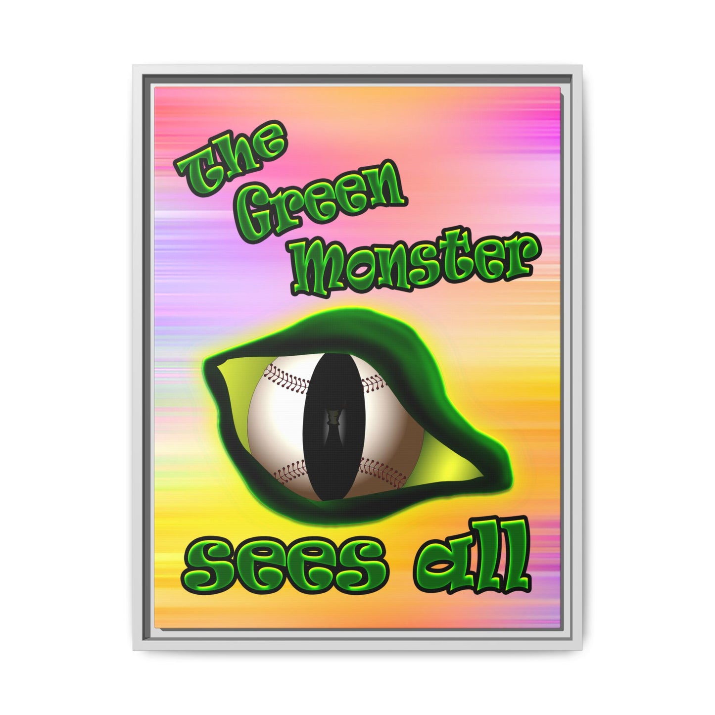 green monster - framed canvas art (color blur)