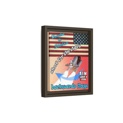 shoot for the stars - framed canvas art (yellow-orange wave)