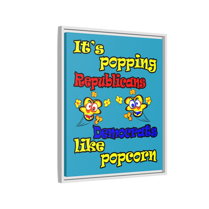 popping like popcorn - framed canvas art (turquoise)