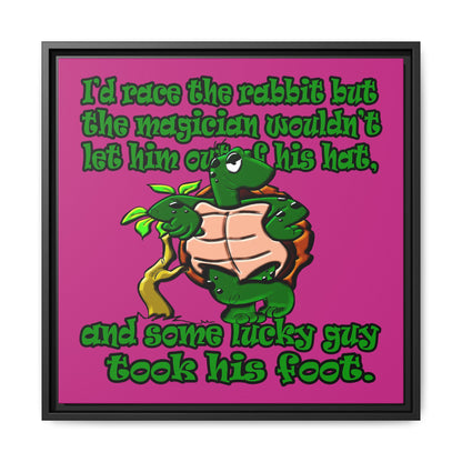 turtle race - framed canvas art (pink)