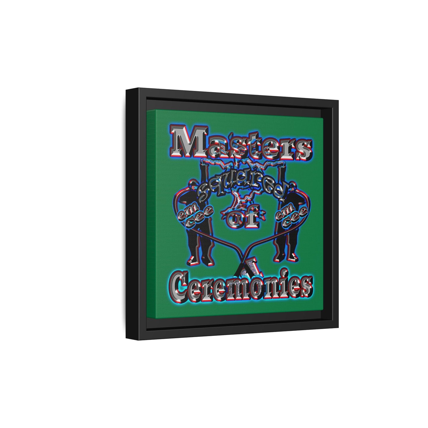 em cee squared - framed canvas art (dark green)
