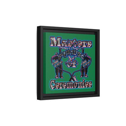 em cee squared - framed canvas art (dark green)