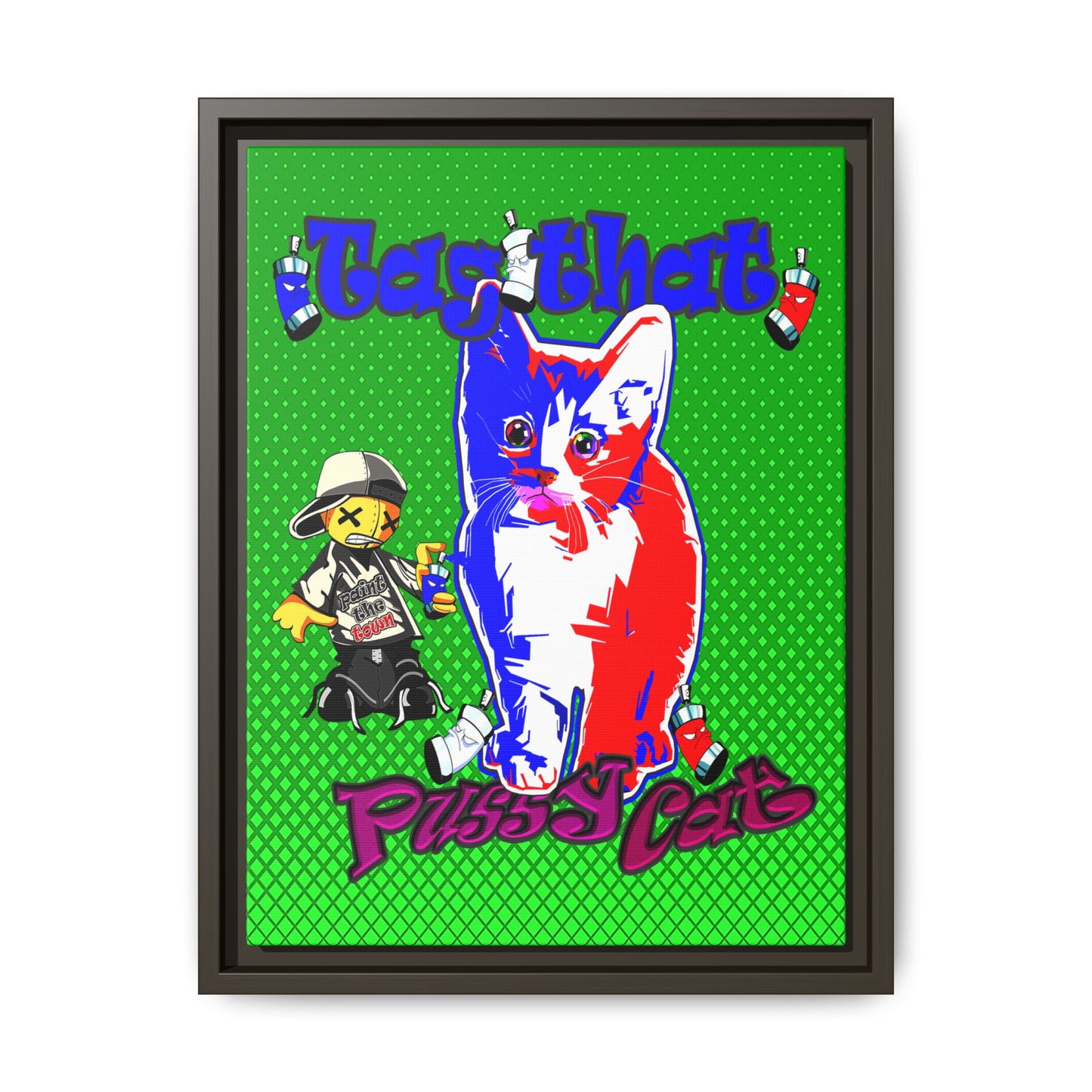 tag that - framed canvas art (logo green)