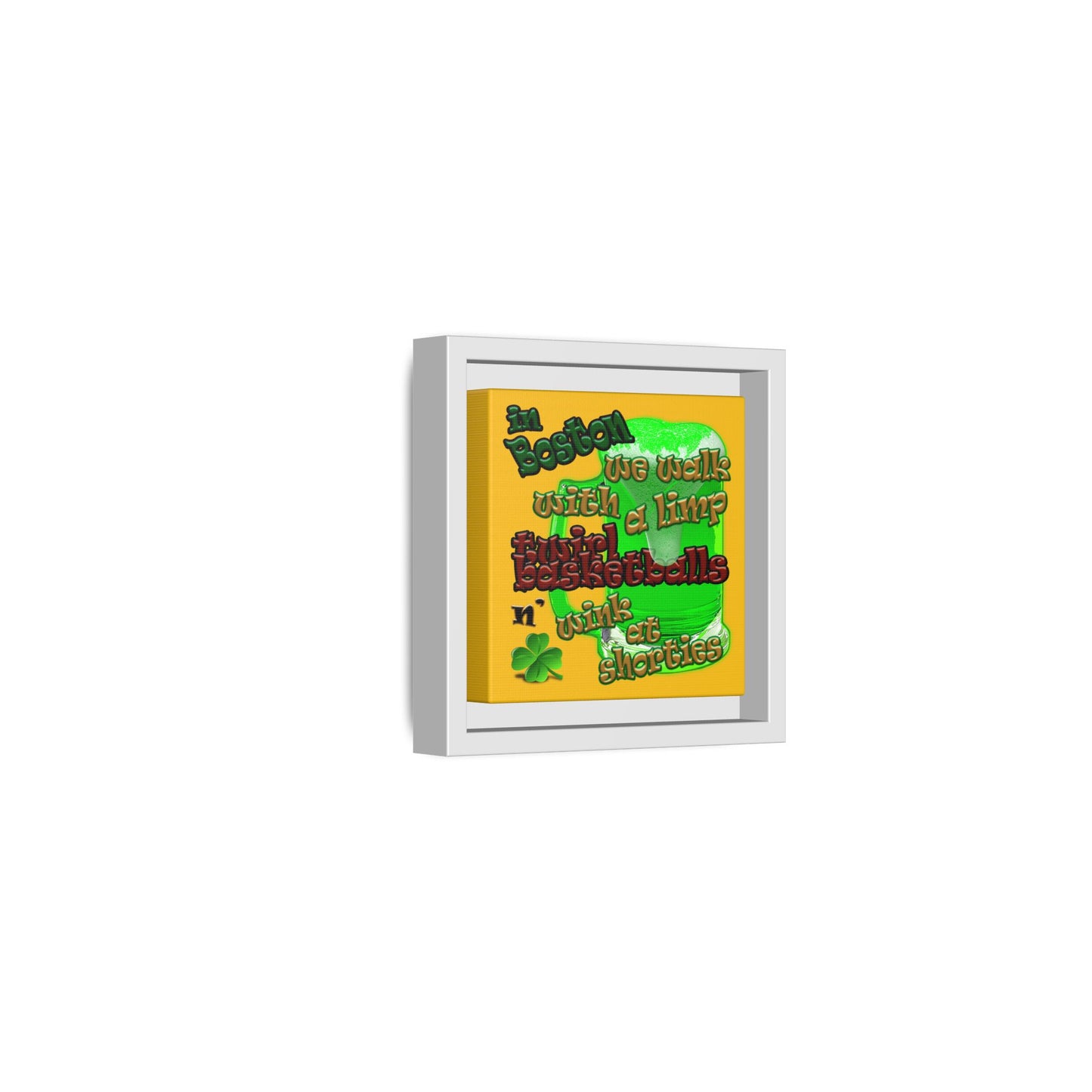 celtics logo - framed canvas art (yellow)