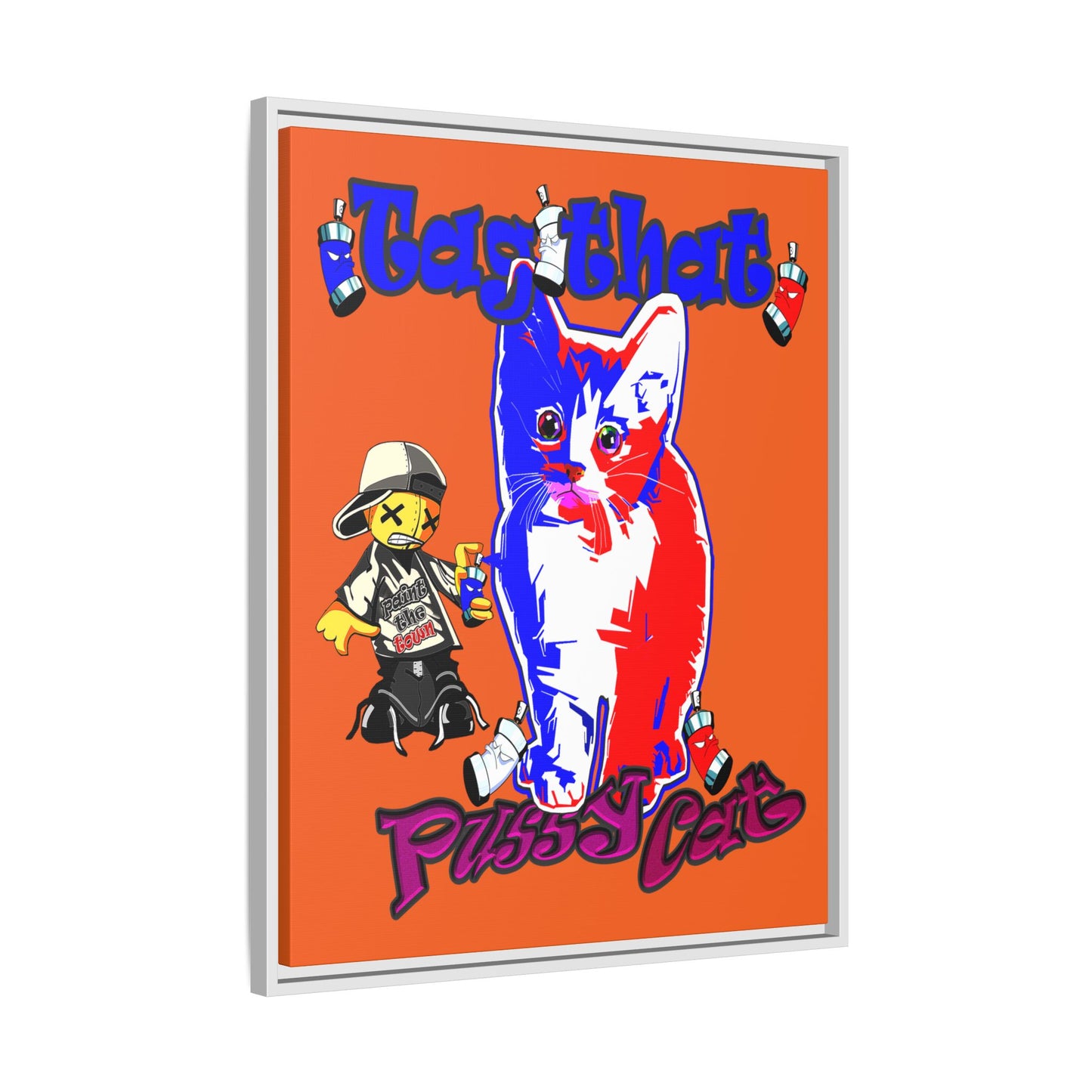 tag that - framed canvas art (orange)