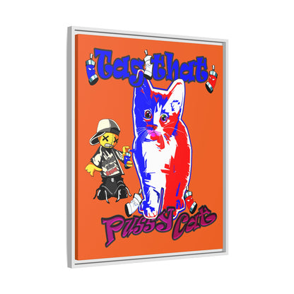 tag that - framed canvas art (orange)