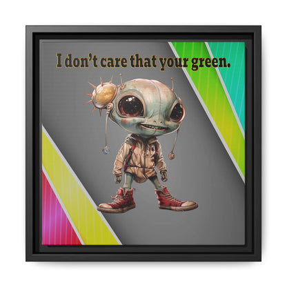 I don't care that your green - framed canvas art (rainbow split)