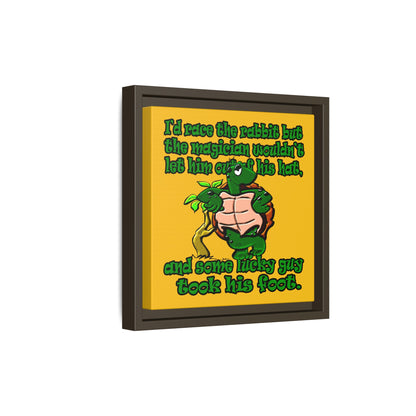 turtle race - framed canvas art (yellow)