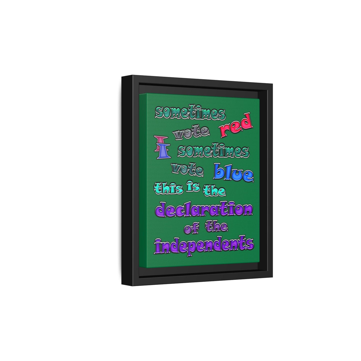 declaration of the independents - framed canvas art (dark green)