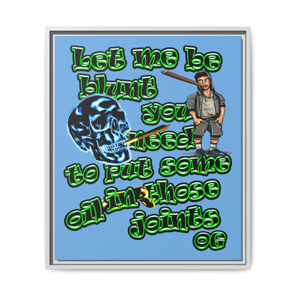 og - framed canvas art (light blue)