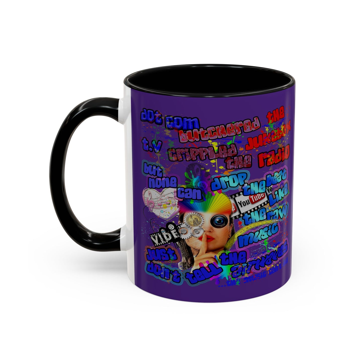 drop the beat - Accent Mug (purple)