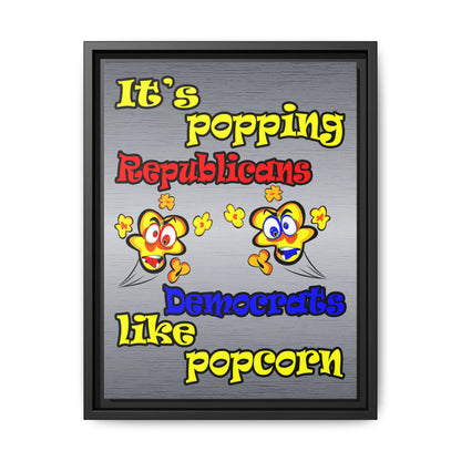 popping like popcorn - framed canvas art (brushed nickel)