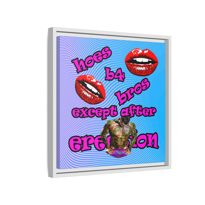hoes b4 bros - framed canvas art (light blue-purple wave)