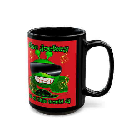 disc jockey - Black Mug (red)