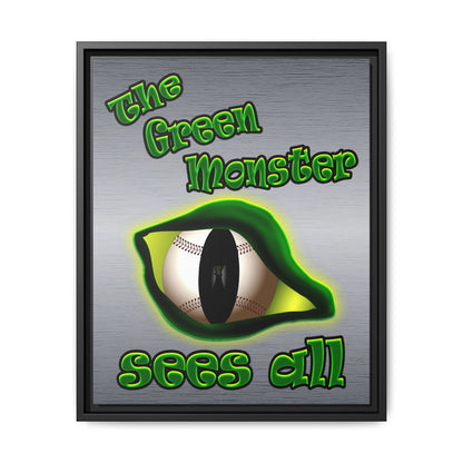 green monster - framed canvas art (brushed nickel)