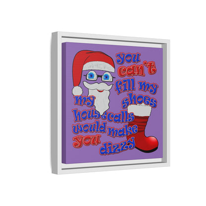 santa's shoes - framed canvas art (light purple)