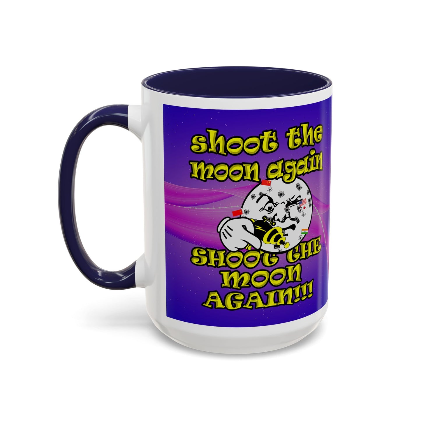 shoot the moon again - Accent Mug (purple-pink wave)
