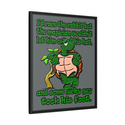 turtle race - framed canvas art (dark grey)