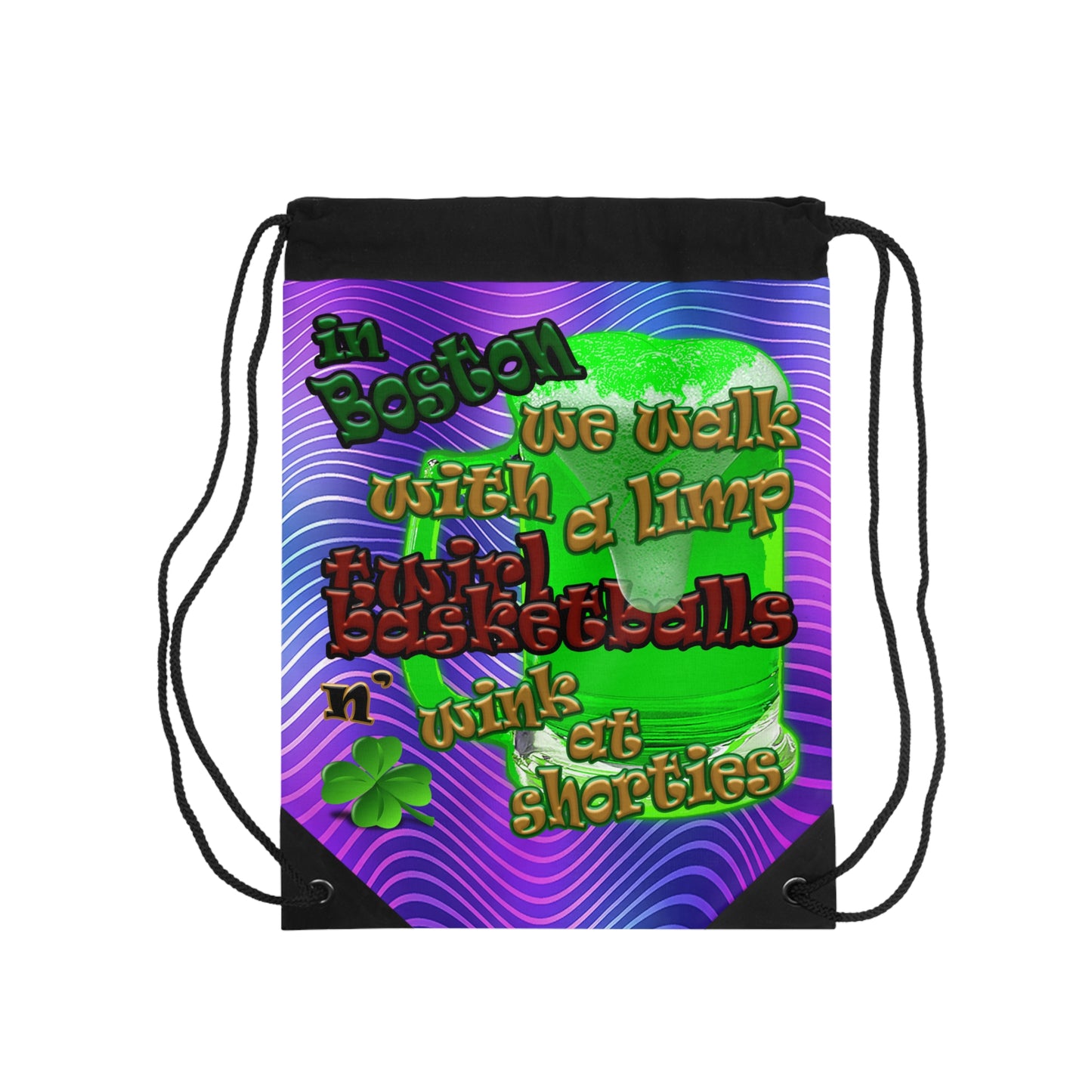 celtics logo - Drawstring Bag (purple wave)