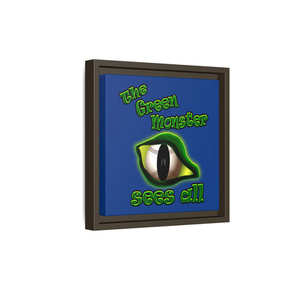 green monster - framed canvas art (dark blue)