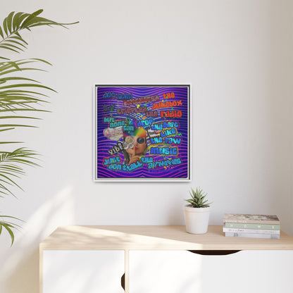 drop the beat - framed canvas art (purple wave)