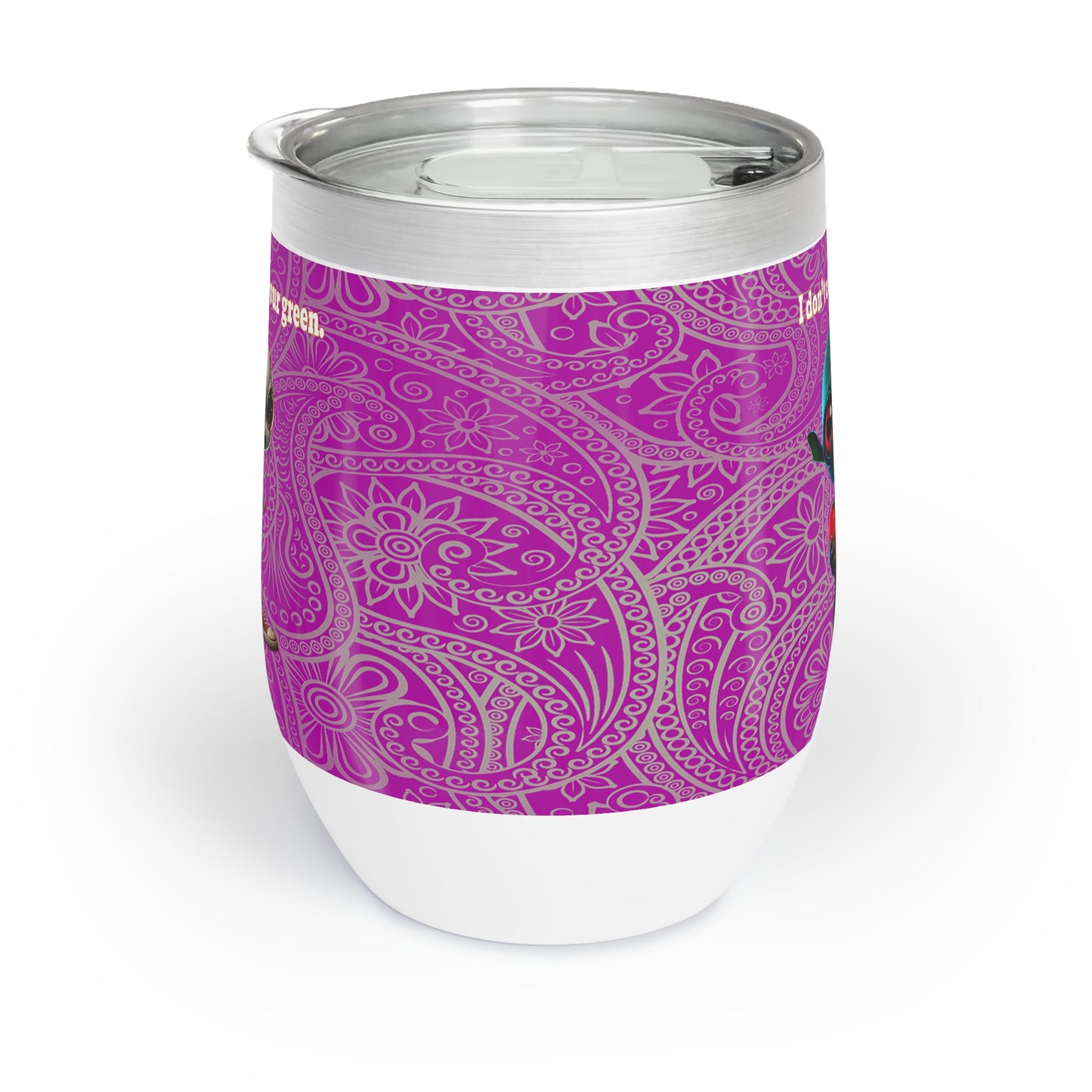 I don't care that your grey - Chill Wine Tumbler (pink swirl)
