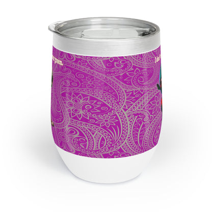 I don't care that your grey - Chill Wine Tumbler (pink swirl)