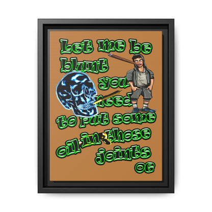 og - framed canvas art (light brown)