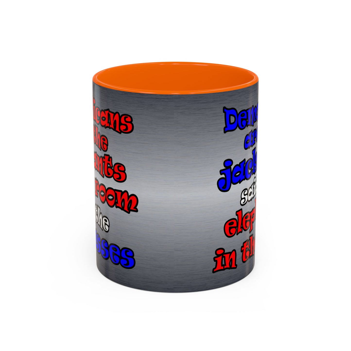 donkeys and elephants - Accent Mug (brushed nickel)