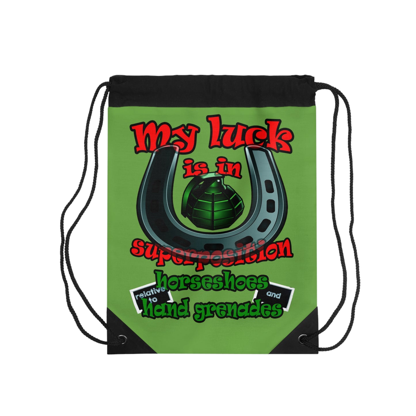 my luck - Drawstring Bag (green)