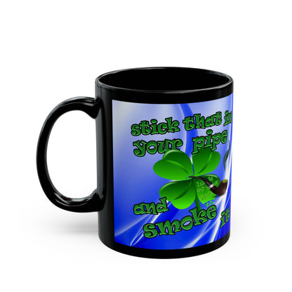 celtics logo - Black Mug (blue-white wave)