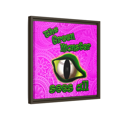 green monster - framed canvas art (pink swirl)