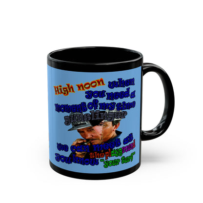 high noon - Black Mug (light blue)