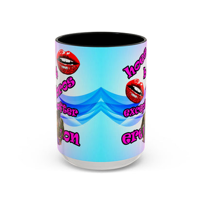 hoes b4 bros - Accent Mug (light blue-pink wave)