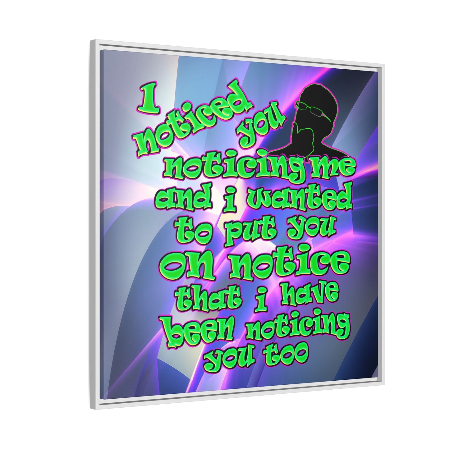 noticed you noticing - framed canvas art (grey-pink wave)
